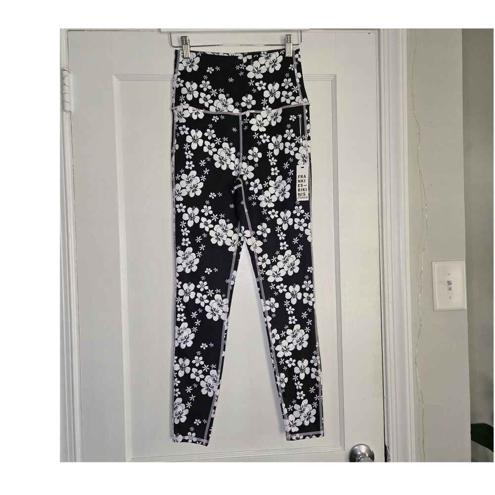 Frankies Bikinis Active Lively Legging Womens M High Rise Stretch Ankle Floral